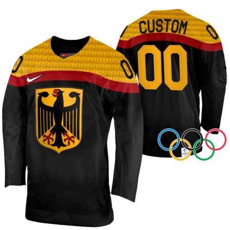 Tyskland tröja Customized 2022 Winter Olympics Svart Authentic - NHL Tröjor Herr Tyskland tröja Customized 2022 Winter Olympics Svart Authentic - NHL Tröjor Herr